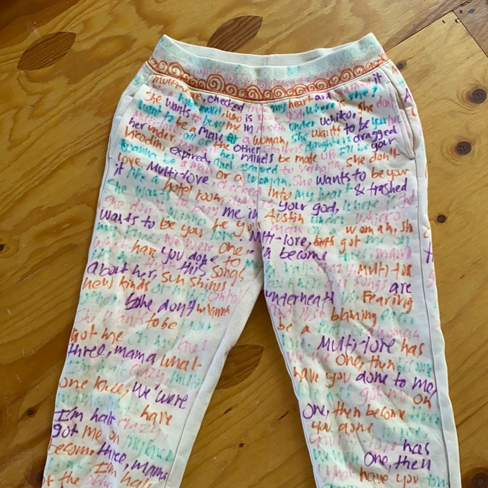 Hand decorated Girlfriend Collective Sweatpants